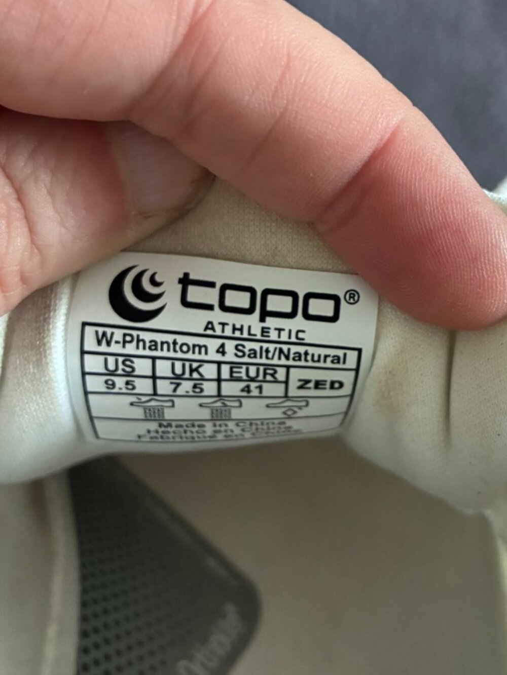 Topo Athletic Phantom 4 Salt Natural Women's Size 9.5 Running Shoes - Picture 7 of 10